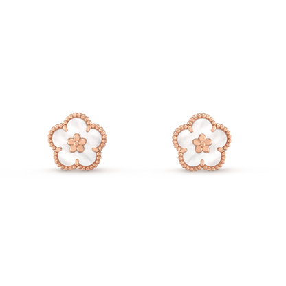 [Everoly JW]LUCKY PINK GOLD WHITE MOP EARRINGS