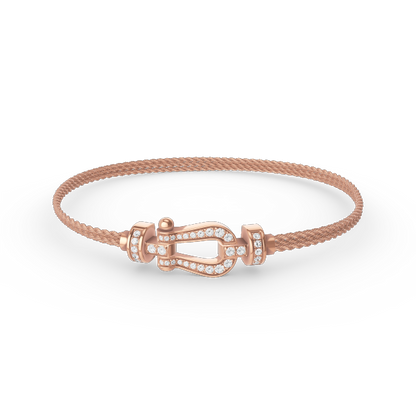 [Everoly JW]FORCE SMALL HORSESHOE  DIAMOND CHAIN ROPE BRACELET
