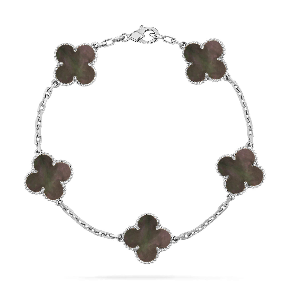 [Everoly JW]  CLOVER 5 MOTIF GRAY MOP BRACELET COLLECTION