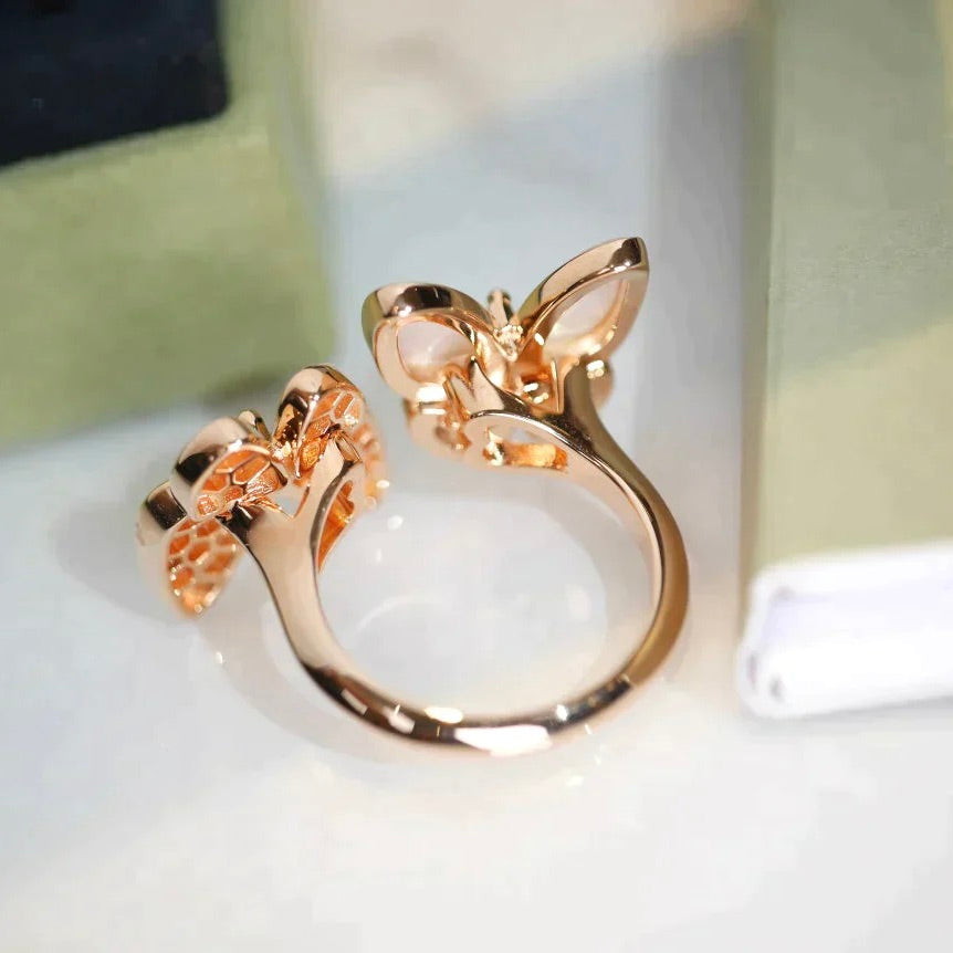[Everoly JW]ZWILLINGS-SCHMETTERLINGS-DIAMANT-MOP-RING