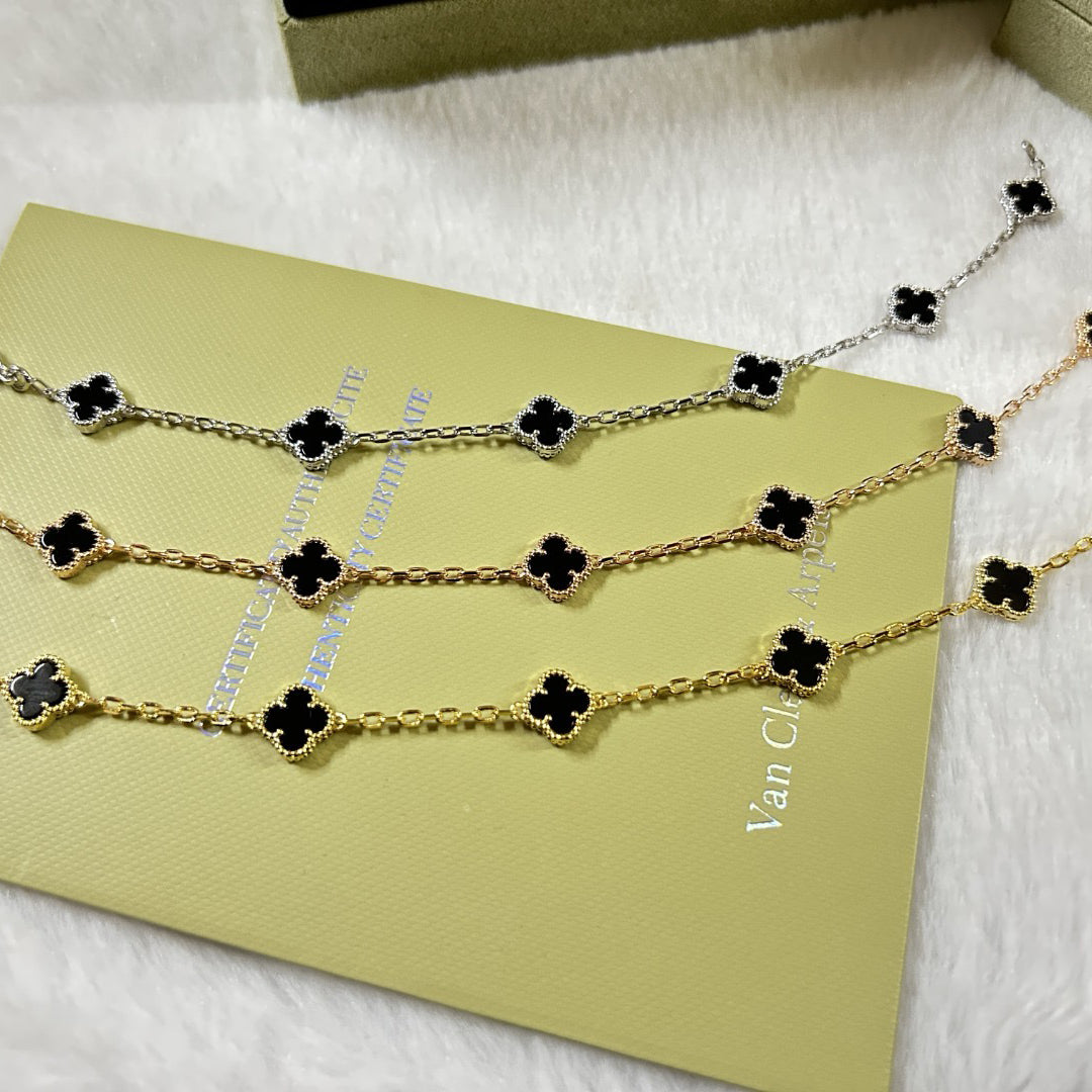 [Everoly JW]CLOVER 6 MOTIF  ONYXS BRACELET