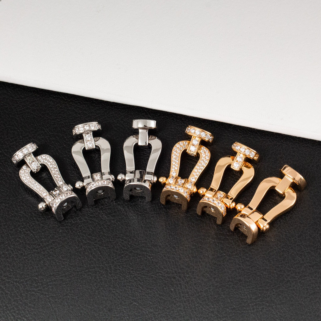 [Everoly JW]FORCE LARGE HORSESHOE HALF DIAMOND BRACELET GOLD