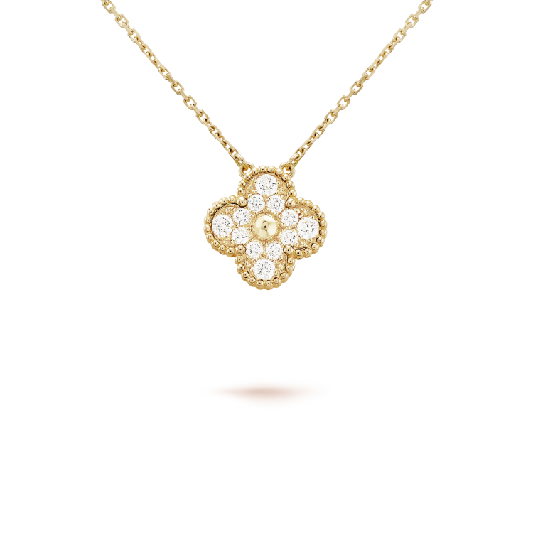 [Everoly JW]CLOVER 15MM DIAMOND SINGLE FLOWER NECKLACE