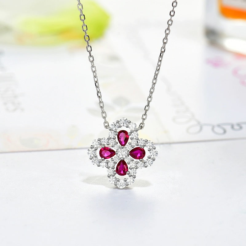 [Everoly JW] LOOP HALSKETTE VOLLMOTIV DIAMANT 16MM MEHRERE FARBEN