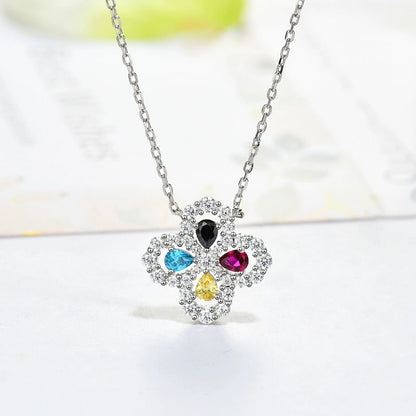 [Everoly JW] LOOP HALSKETTE VOLLMOTIV DIAMANT 16MM MEHRERE FARBEN