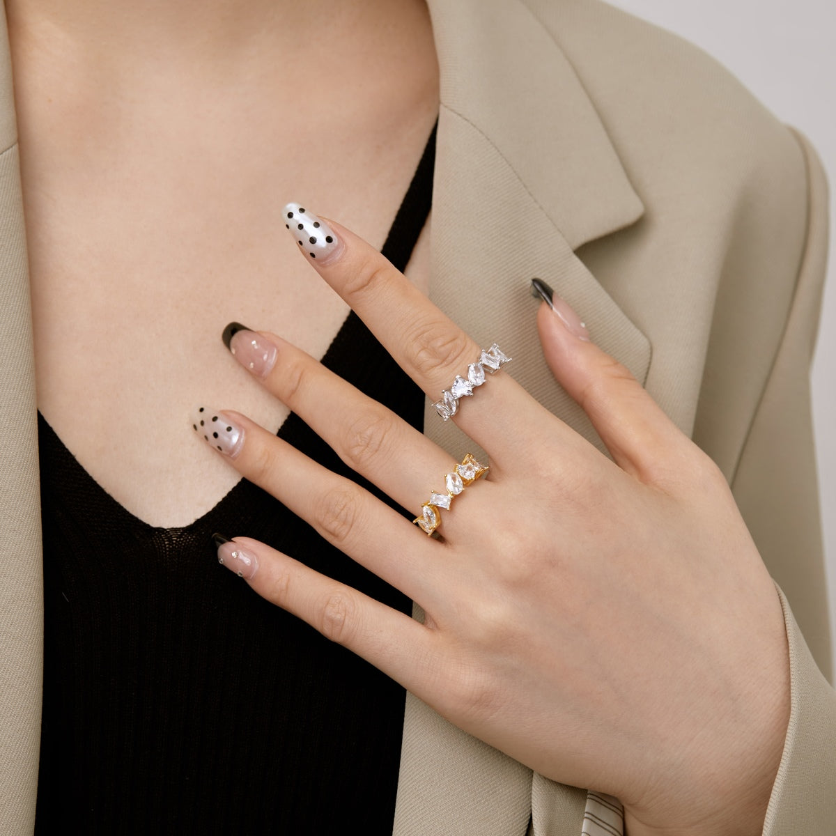 [Everoly JW]Delicate Multi Cut Ring
