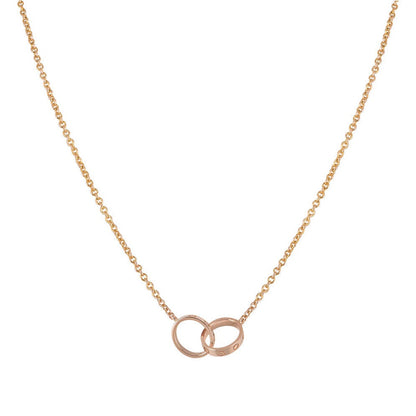 [Everoly JW]LIEBESHALSKETTE DOPPELRING ROSA GOLD