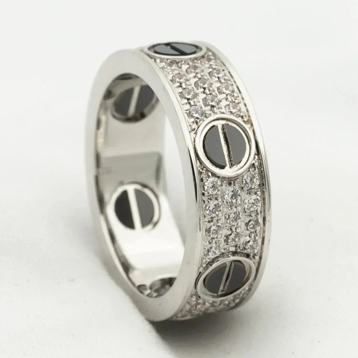 [Everoly JW] LIEBESRING 5,5 MM DIAMANTEN GEPAART KERAMIK