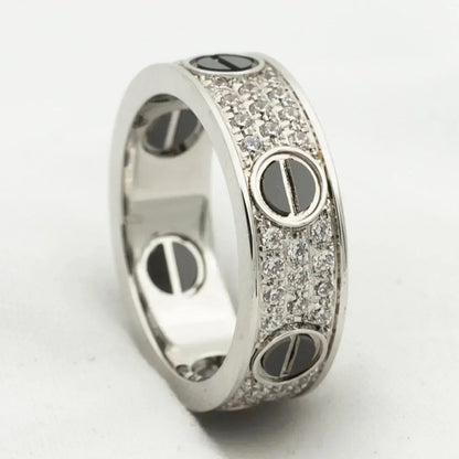 [Everoly JW] LIEBESRING 5,5 MM DIAMANTEN GEPAART KERAMIK