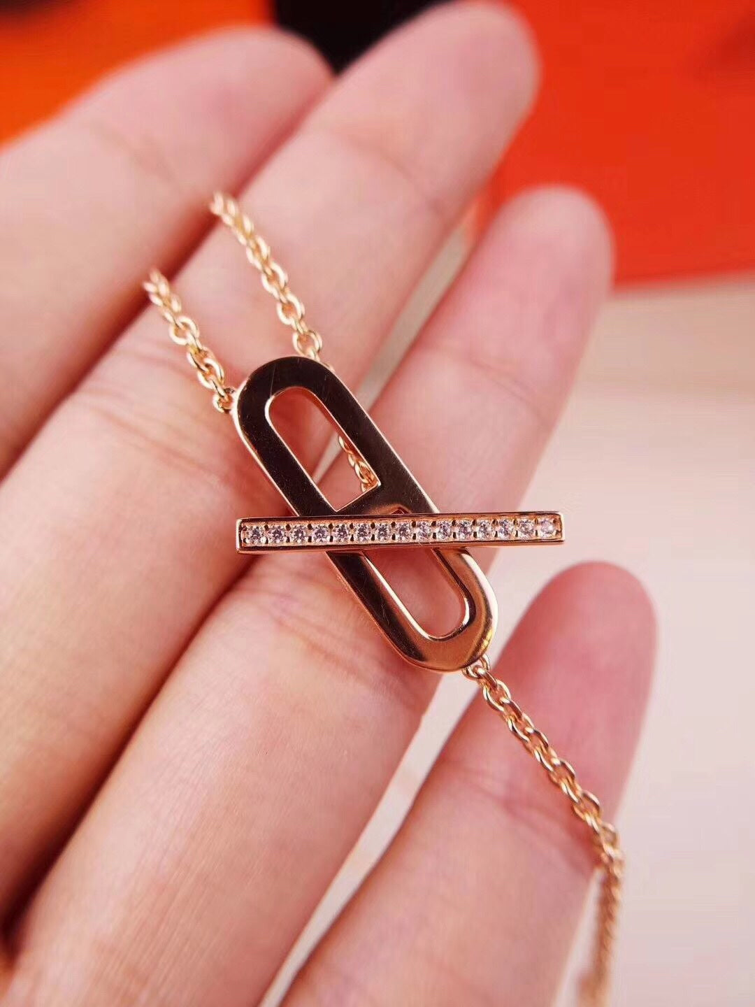 [Everoly JW]HM NECKLACE PLATINUM ROSE GOLD DIAMOND