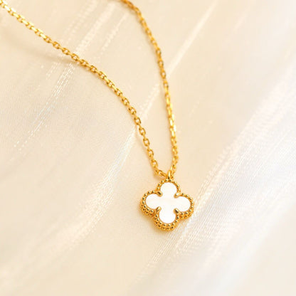 [Everoly JW]CLOVER MINI 9.5MM WHITE MOTHER-OF-PEARL NECKLACE