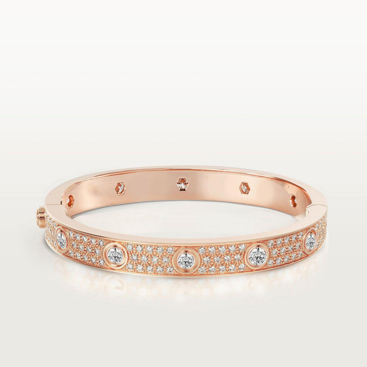 [Everoly JW] LIEBESARMBAND 6,1 MM DIAMANTENBESAMT 10 GROSSE DIAMANTEN