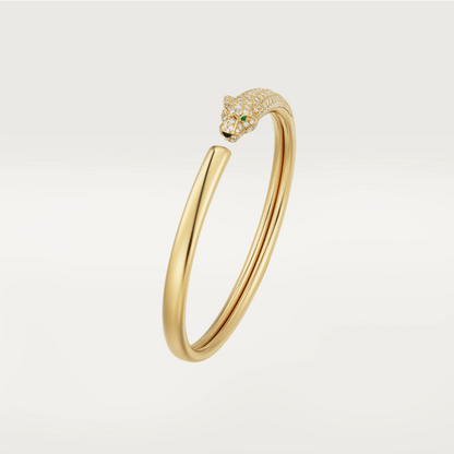 [Everoly JW]PANTHERE GOLD DIAMOND OPEN BRACELET
