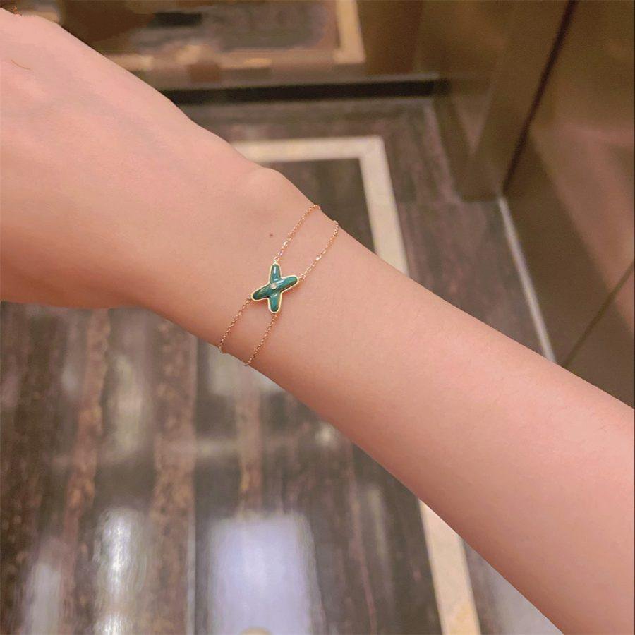 [Everoly JW]JEUX ARMBAND MALACHIT ROTGOLD 1 DIAMANT