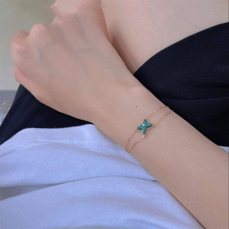 [Everoly JW]JEUX ARMBAND MALACHIT ROTGOLD 1 DIAMANT