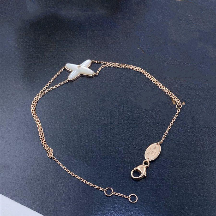 [Everoly JW]JEUX ARMBAND WEISSES MOP ROSA GOLD 1 DIAMANT