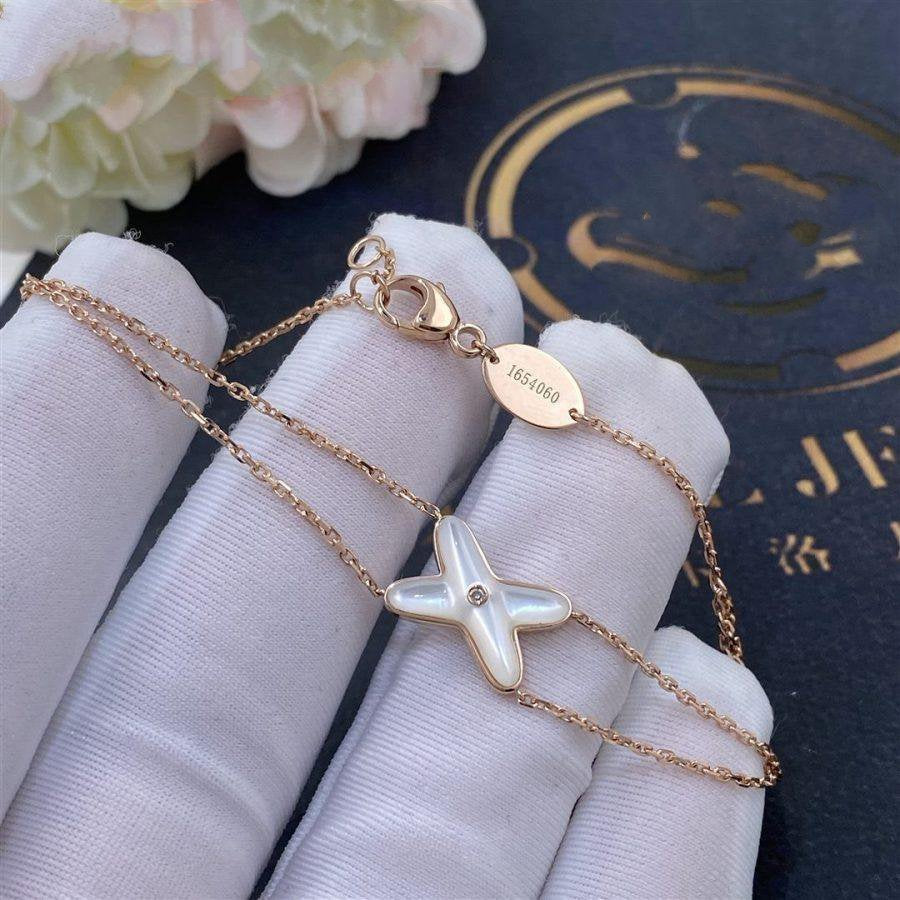 [Everoly JW]JEUX ARMBAND WEISSES MOP ROSA GOLD 1 DIAMANT
