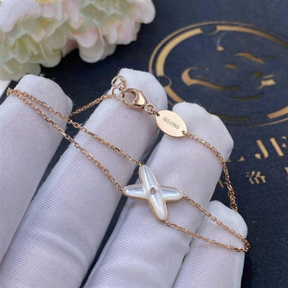 [Everoly JW]JEUX ARMBAND WEISSES MOP ROSA GOLD 1 DIAMANT