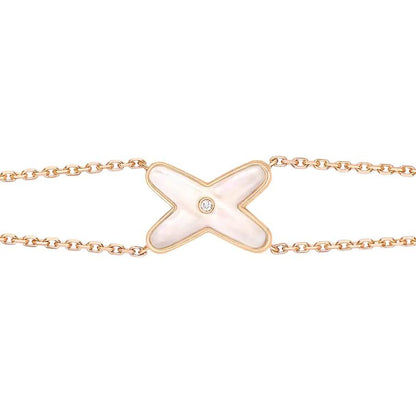 [Everoly JW]JEUX ARMBAND WEISSES MOP ROSA GOLD 1 DIAMANT