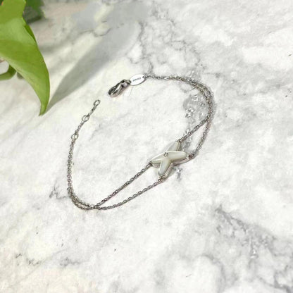 [Everoly JW]JEUX ARMBAND WEISS MOP SILBER 1 DIAMANT