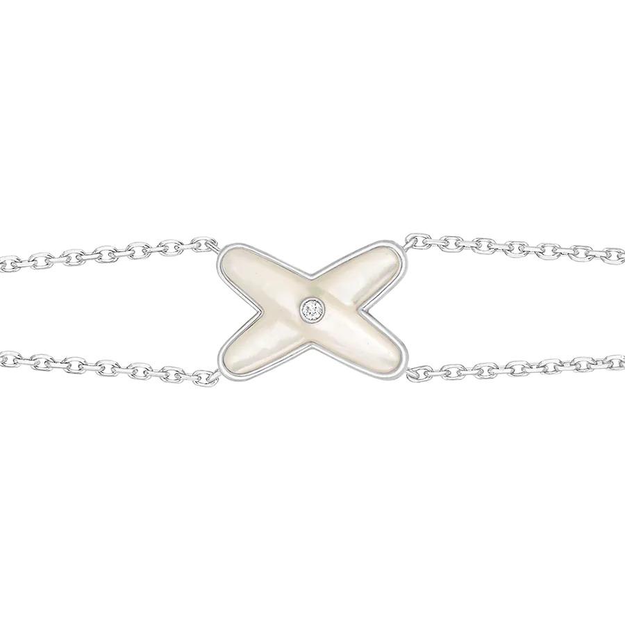 [Everoly JW]JEUX ARMBAND WEISS MOP SILBER 1 DIAMANT