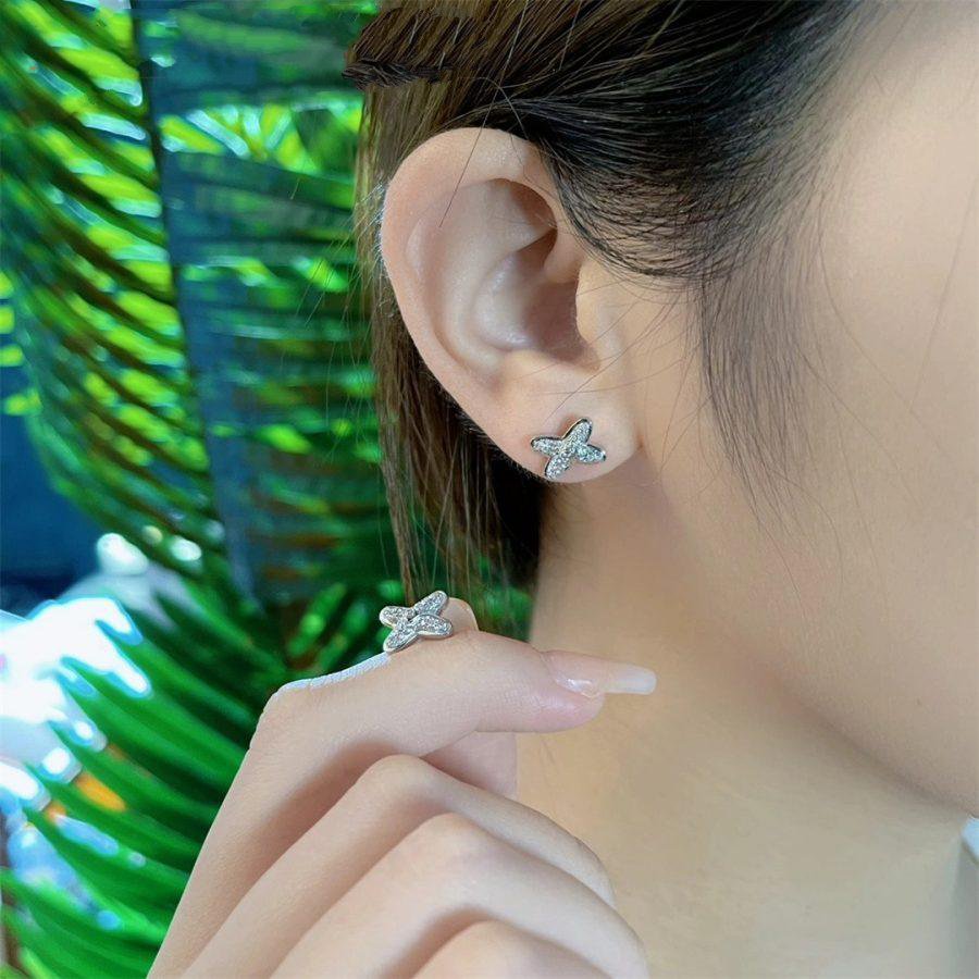 [Everoly JW]JEUX DE SILVER DIAMOND EARRINGS