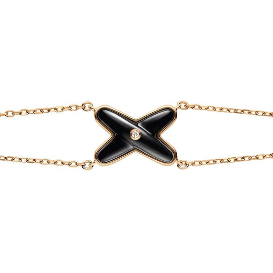 [Everoly JW]JEUX BRACELET ONYX PINK GOLD 1 DIAMOND