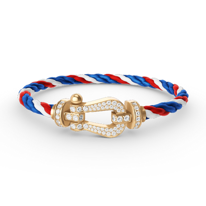 [Everoly JW]FORCE LARGE HORSESHOE FULL DIAMOND BRACELET GOLD