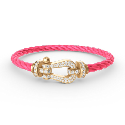 [Everoly JW]FORCE LARGE HORSESHOE FULL DIAMOND BRACELET GOLD