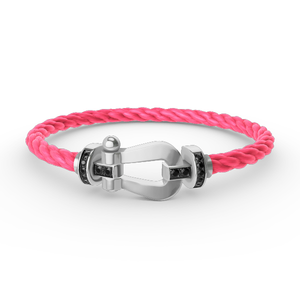 [Everoly JW]FORCE LARGE HORSESHOE BLACK DIAMOND BRACELET SILVER