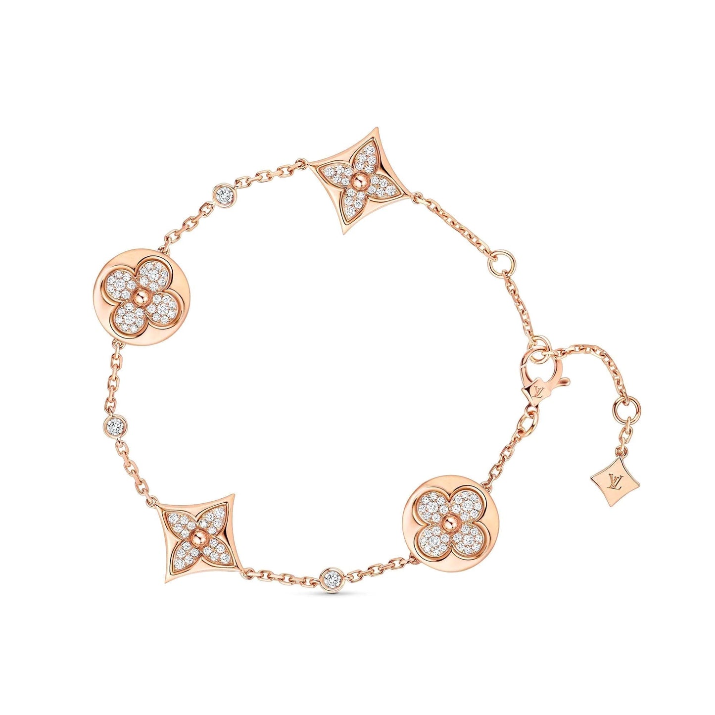 [Everoly JW]STAR AND SUN 4 MOTIFS GOLD DIAMONDS BRACELET
