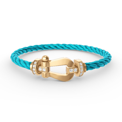[Everoly JW]FORCE LARGE HORSESHOE HALF DIAMOND BRACELET GOLD