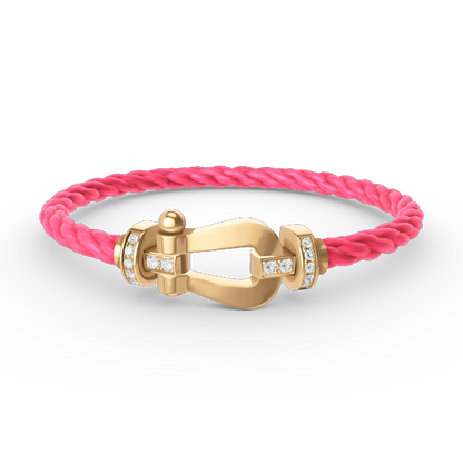 [Everoly JW]FORCE LARGE HORSESHOE HALF DIAMOND BRACELET GOLD