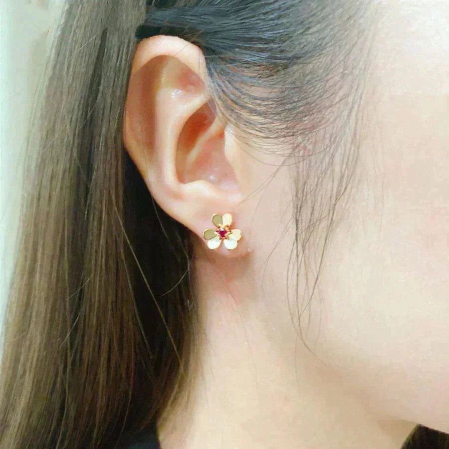 [Everoly JW]FRIVOLE  FLOWER PINK EARRINGS