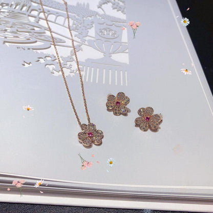 [Everoly JW]FRIVOLE ROSA GOLD BLUMEN DIAMANT OHRRINGE