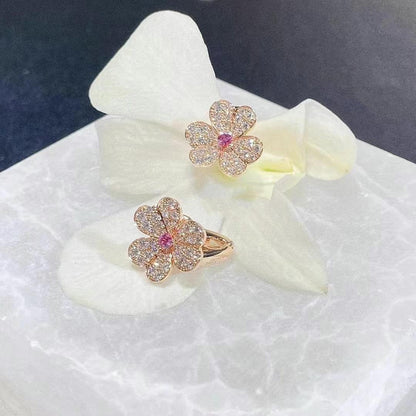 [Everoly JW]FRIVOLE ROSA GOLD BLUMEN DIAMANT OHRRINGE