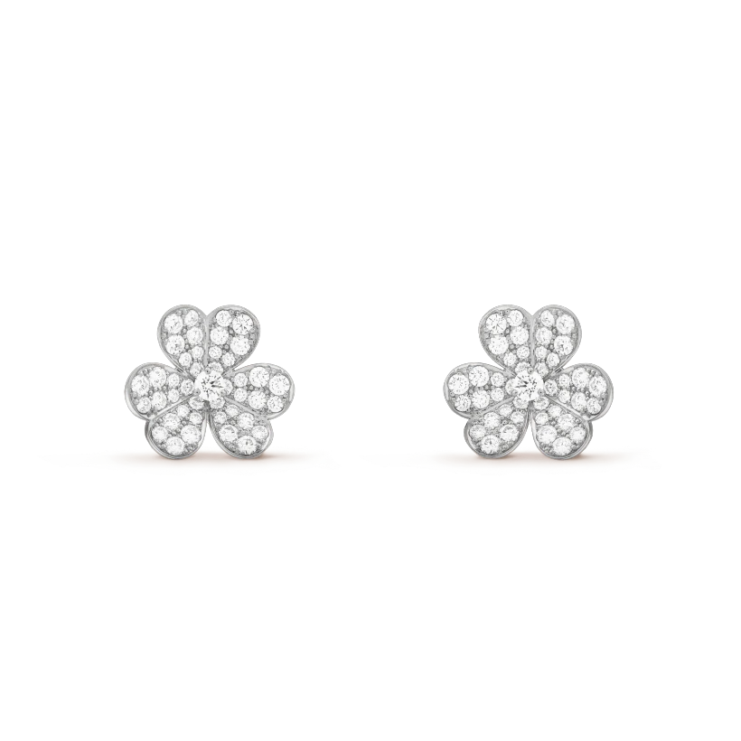 [Everoly JW]FRIVOLE SILVER FLOWER DIAMOND EARRINGS