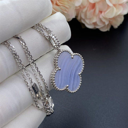 [Everoly JW]CLOVER SILBER CHALCEDON GROßE CLOVER HALSKETTE