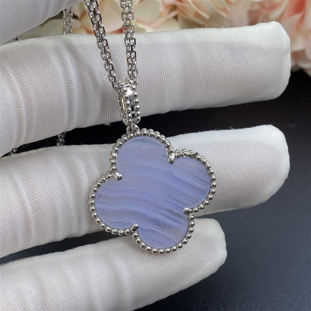 [Everoly JW]CLOVER SILBER CHALCEDON GROßE CLOVER HALSKETTE