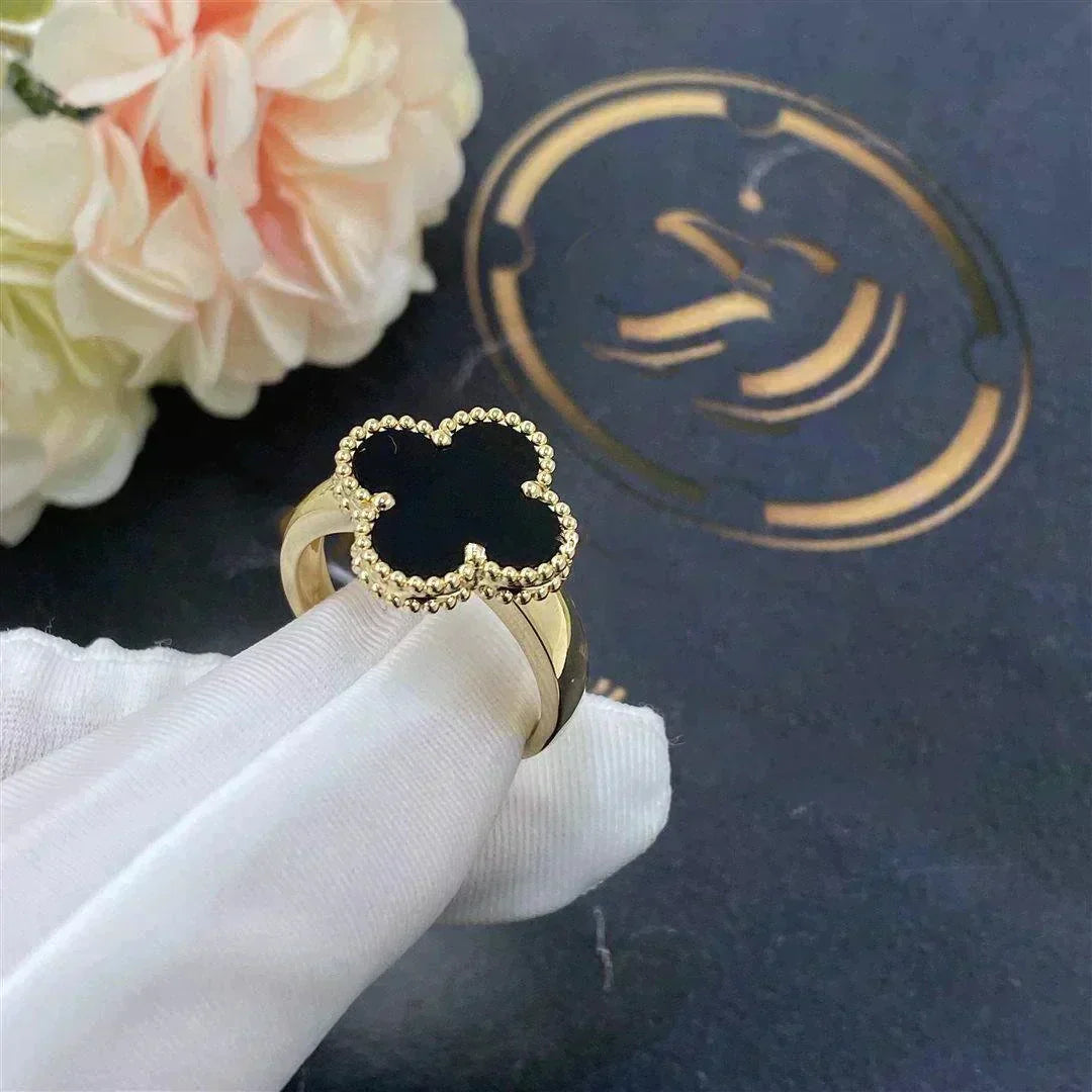 [Everoly JW]CLOVER ONYX RING