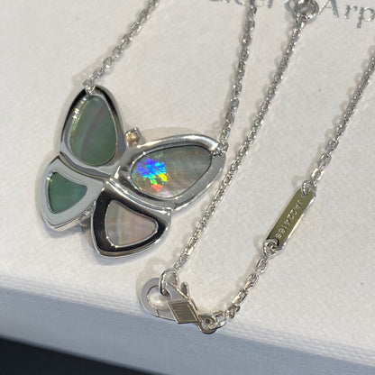 [Everoly JW] GROSSE SCHMETTERLING-SILBERANHÄNGER-DIAMANT-HALSKETTE