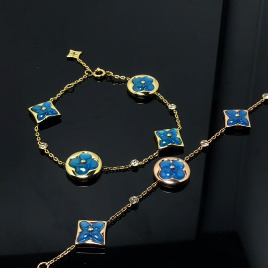 [Everoly JW]STAR AND SUN 4 MOTIF BLUE BRACELET