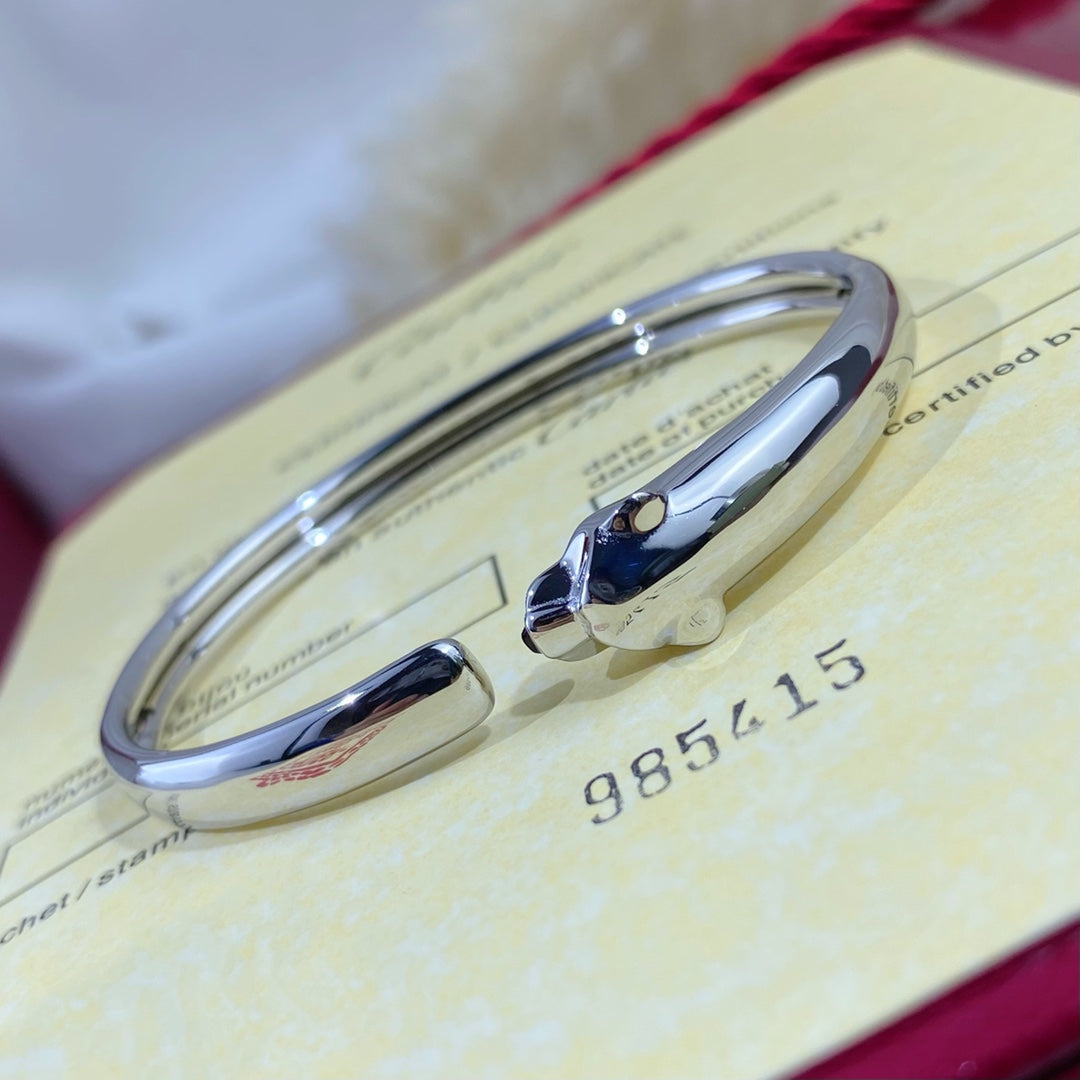 [Everoly JW]PANTHERE SILVER OPEN BRACELET