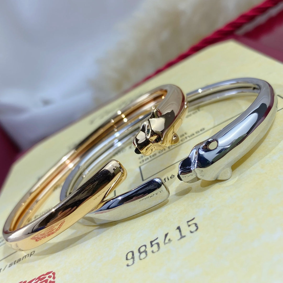 [Everoly JW]PANTHERE SILVER OPEN BRACELET