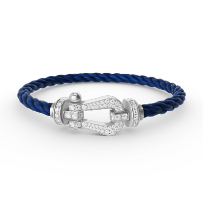 [Everoly JW]フォース ラージホースシュー フルダイヤモンドブレスレット シルバー
