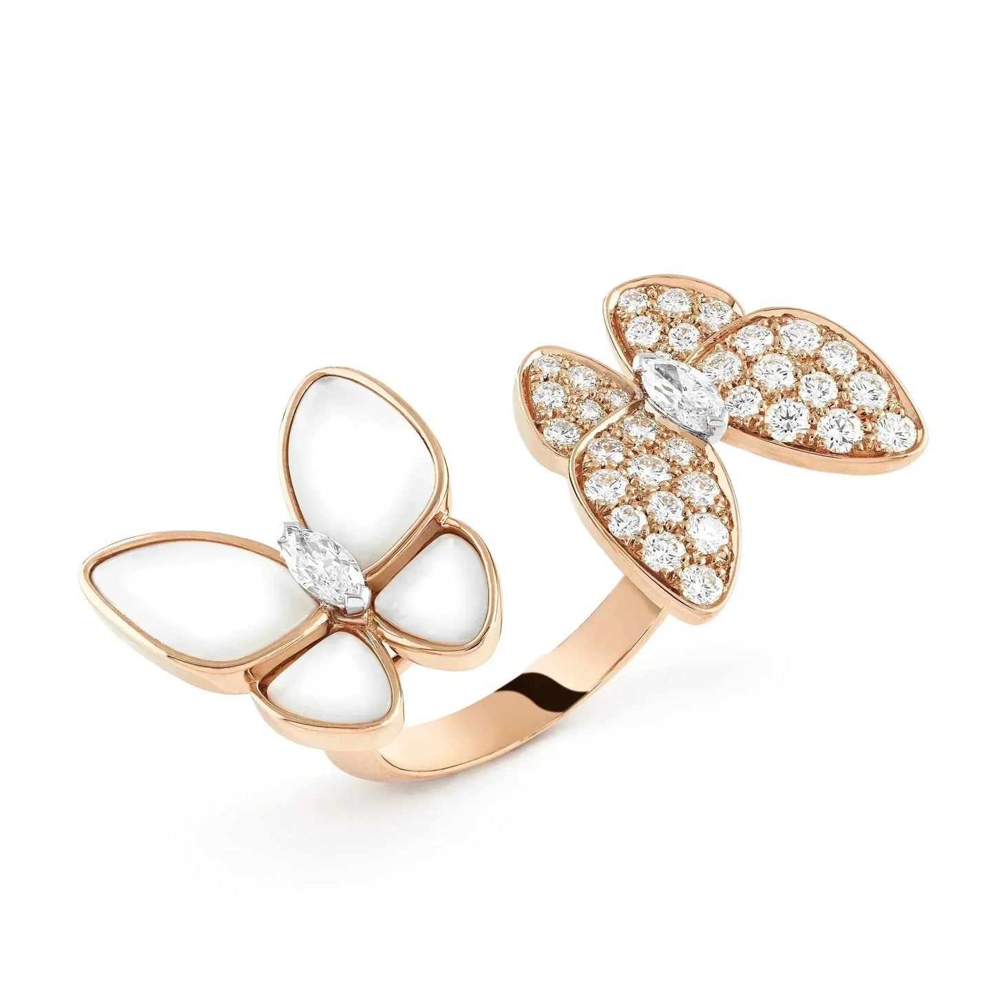 [Everoly JW]ZWILLINGS-SCHMETTERLINGS-DIAMANT-MOP-RING