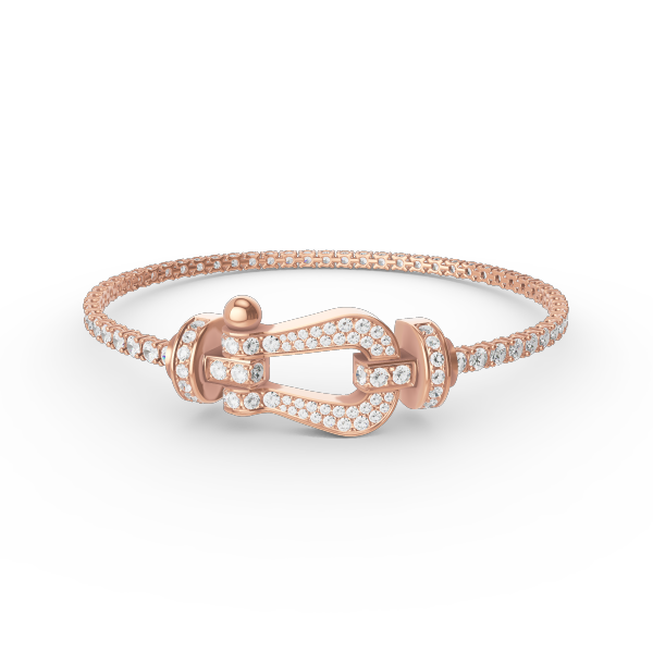 [Everoly JW]FORCE GROSSES HUFEISEN-TENNISARMBAND MIT VOLLEN DIAMANTEN 
