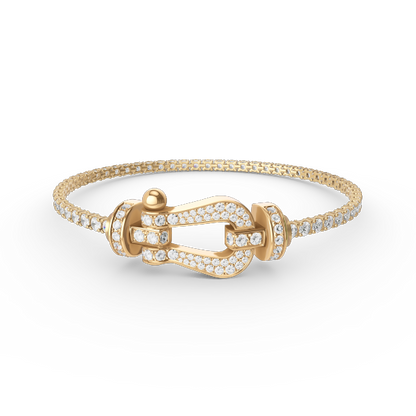 [Everoly JW]FORCE GROSSES HUFEISEN-TENNISARMBAND MIT VOLLEN DIAMANTEN 
