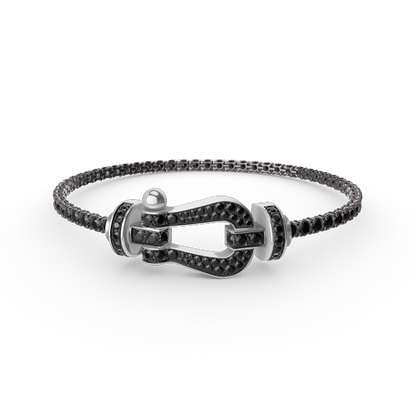 [Everoly JW]FORCE GROSSES HUFEISEN-TENNISARMBAND MIT VOLLEN DIAMANTEN 